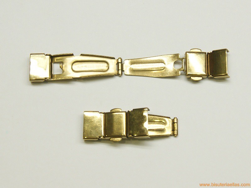 Cierre acero automático paso 12mm dorado