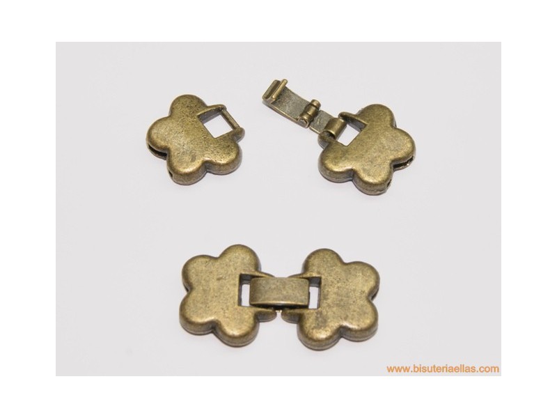 Cierre flor 17mm paso 8x2mm bronce