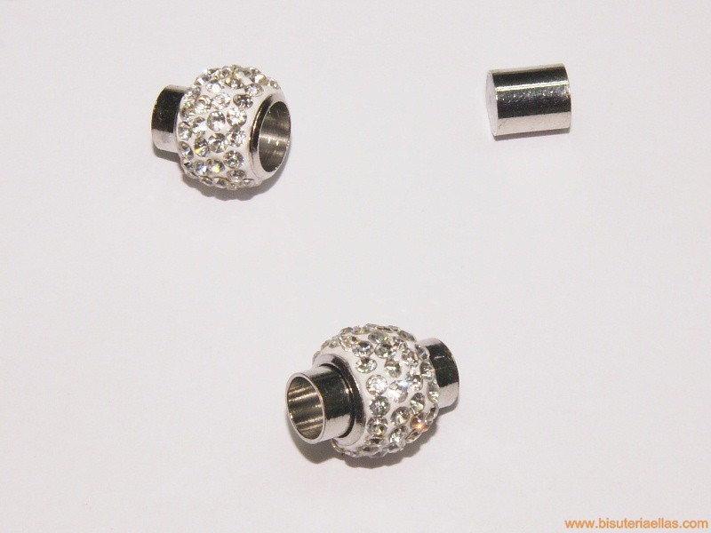 Cierre imán con strass paso 6mm