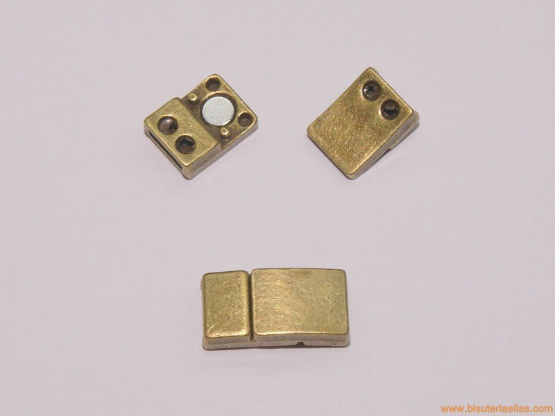 Cierre imán plano paso 6x2mm bronce