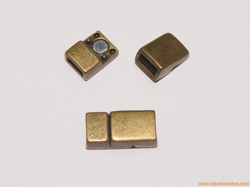 Cierre imán plano paso 6x2,5mm bronce