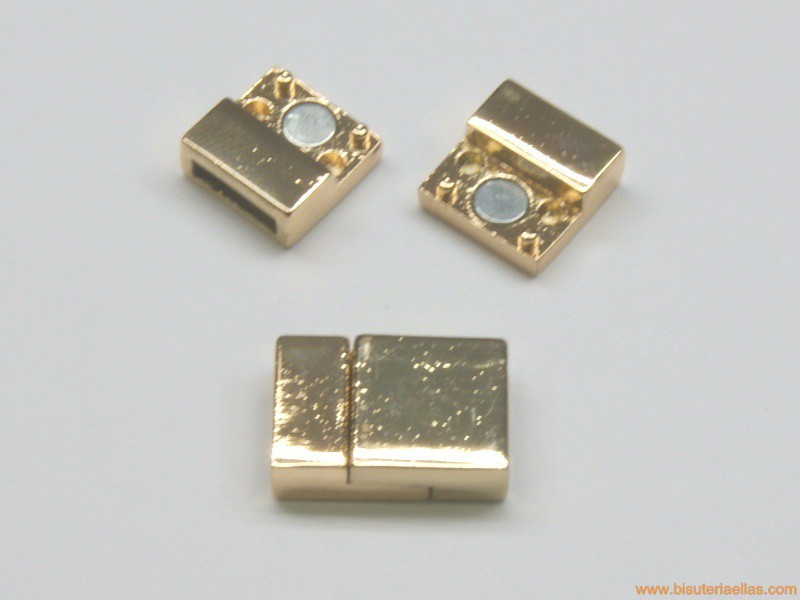 Cierre imán plano paso 10x3mm dorado