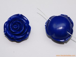 Flor resina 34mm azul