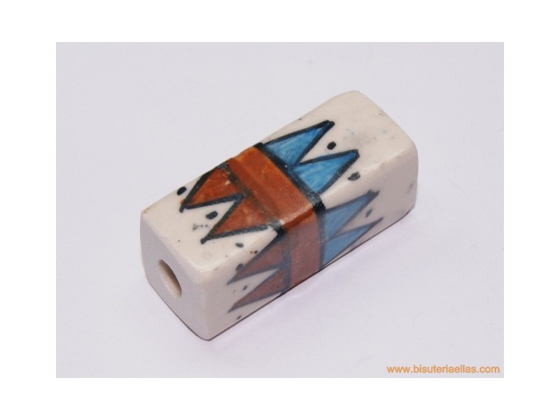 Rectángulo cerámico pintado 33x14mm paso 5mm