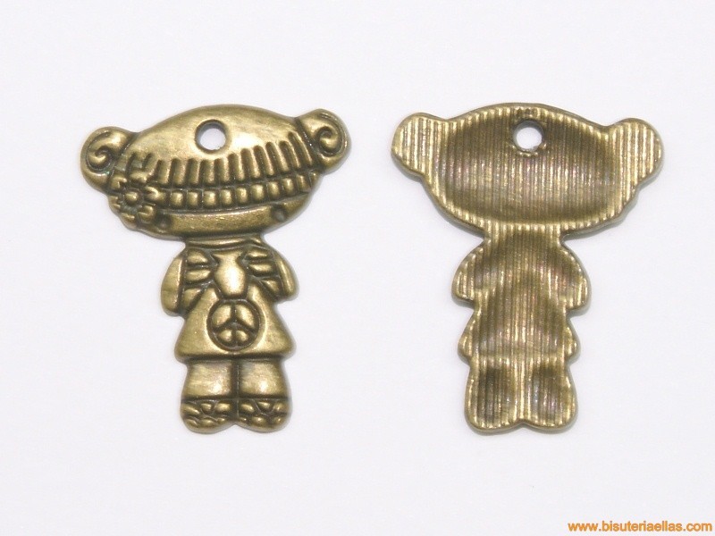 Colgante LOLA 25mm hippie bronce