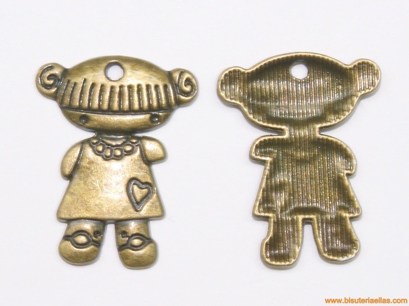Colgante LOLA 27mm corazón bronce