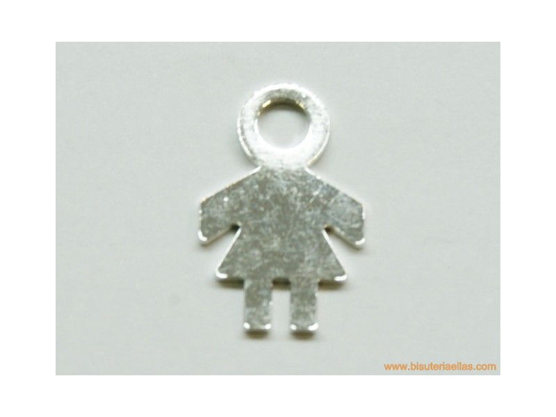 Colgante muñeca 12x18mm plateado