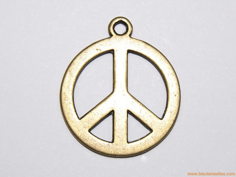 Colgante símbolo de la paz 29mm bronce