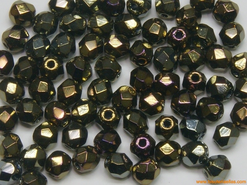 Bola facetada 3mm bronce AB