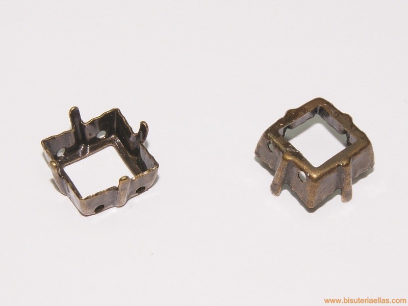 Engaste para piedra cuadrada 13mm bronce