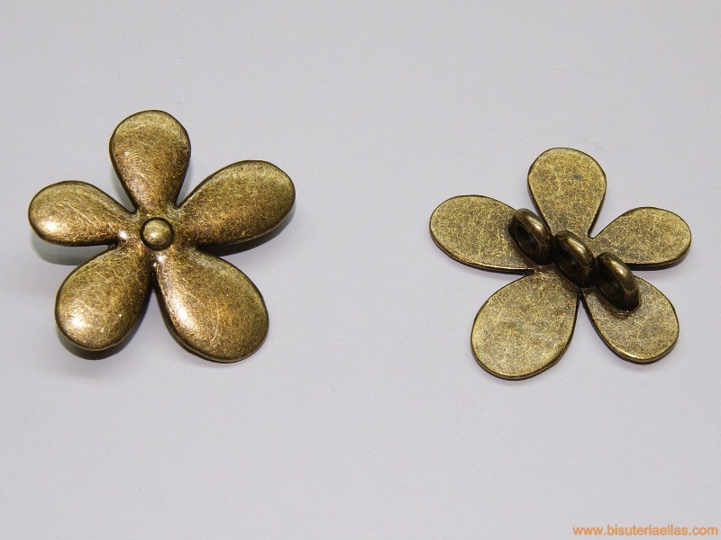 Entrepieza flor 3 vías 32mm bronce