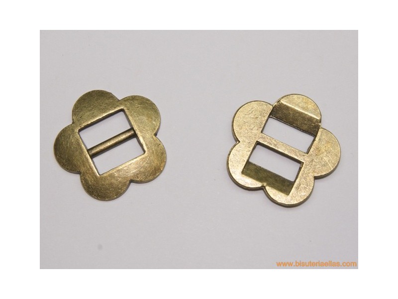 Entrepieza flor 5 pétalos 23mm bronce