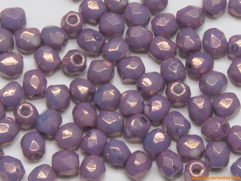 Bola facetada 3mm violeta metálico brillo