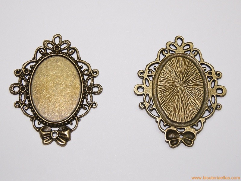Medalla base para camafeo 34x25mm bronce