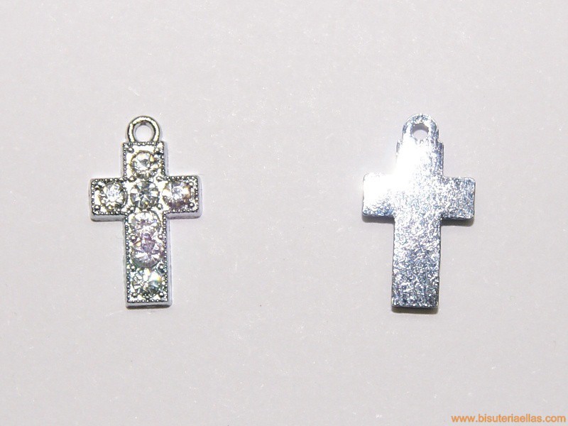 Colgante cruz con strass 17mm