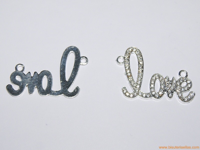 Entrepieza LOVE con strass 42mm