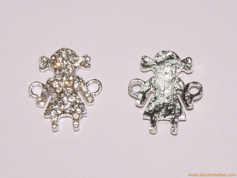 Entrepieza niña con strass 22mm