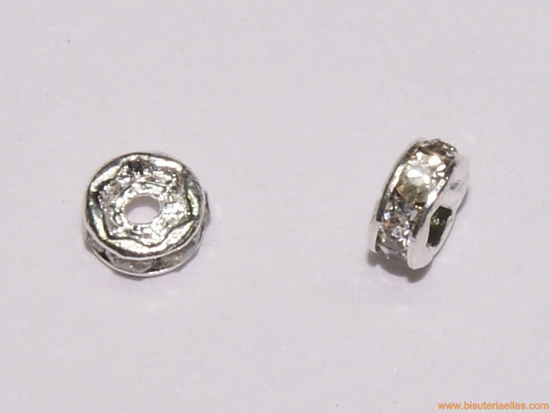 Rondel con strass 4mm