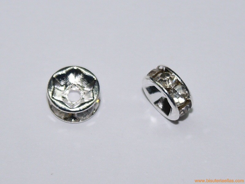 Rondel con strass 7mm
