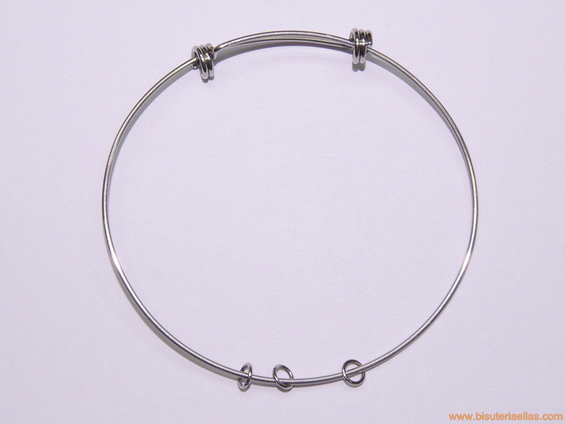 Pulsera ajustable acero inox. envejecido Ø70mm
