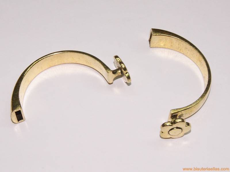 Cierre gancho pulsera paso 8x2,5mm flor dorado