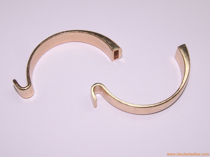 Cierre gancho pulsera paso 9x5mm cobre
