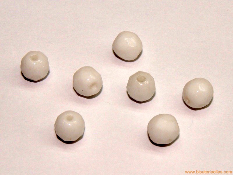 Bola facetada 6mm blanco opaco