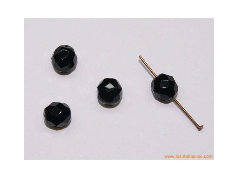 Bola facetada 6mm cristal negro