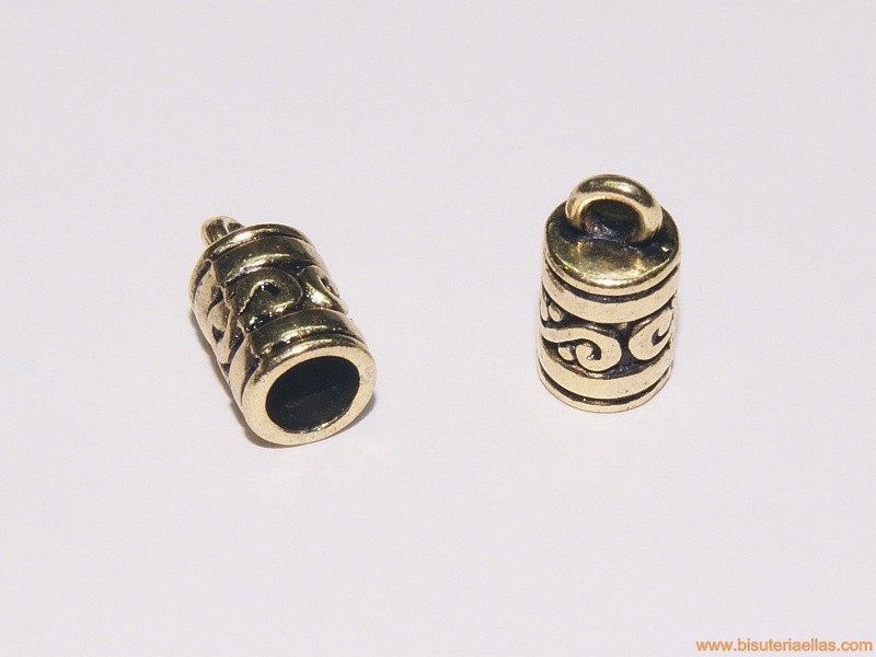 Terminal tubo paso 5mm dorado