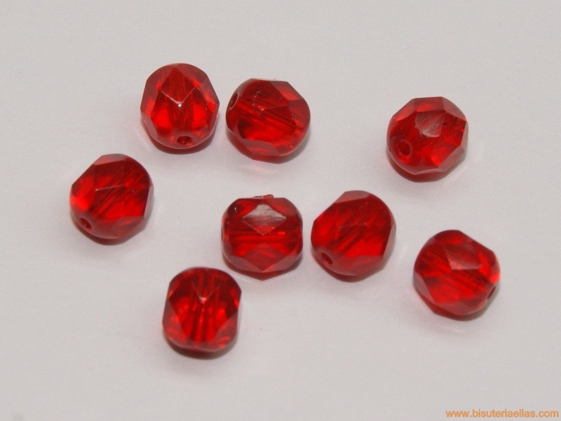 Bola facetada 6mm rojo