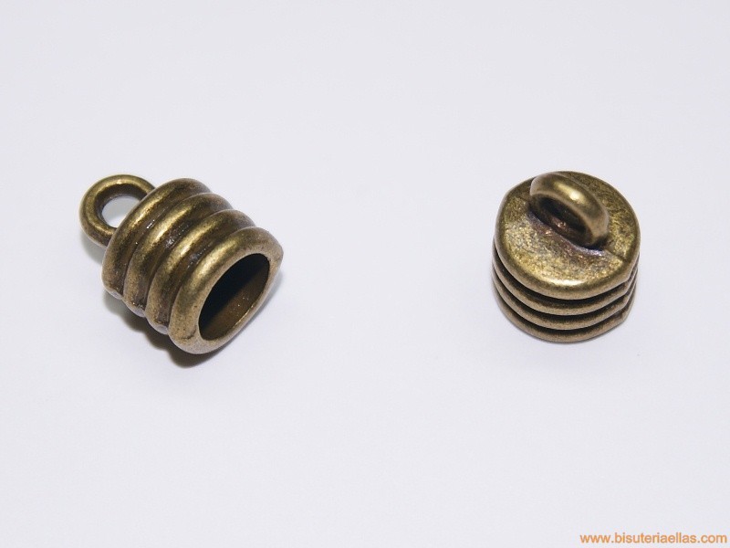 Terminal tubo rayado paso 7mm bronce