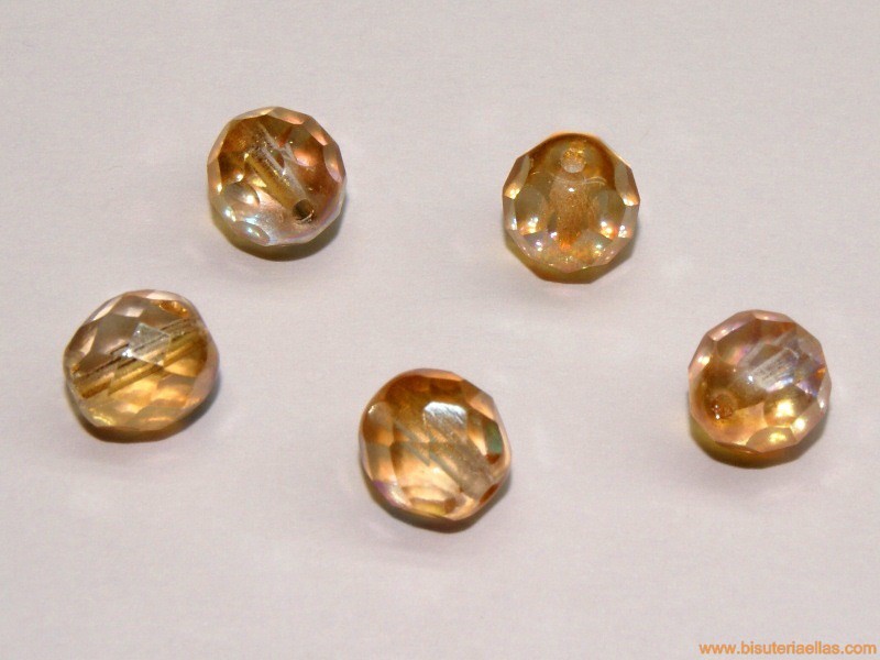 Bola facetada 8mm ámbar AB