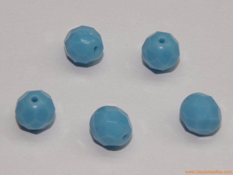 Bola facetada 8mm azul opaco