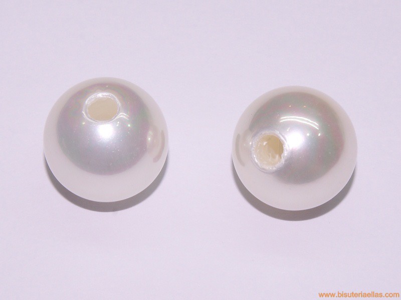 Bola perla de nácar Ø18mm paso 4mm