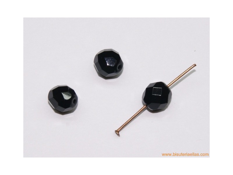 Bola facetada 8mm cristal negro