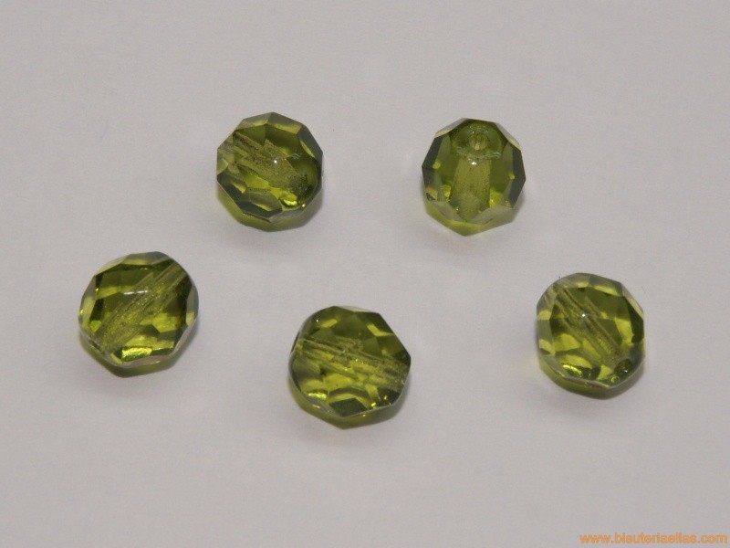 Bola facetada 8mm olivine