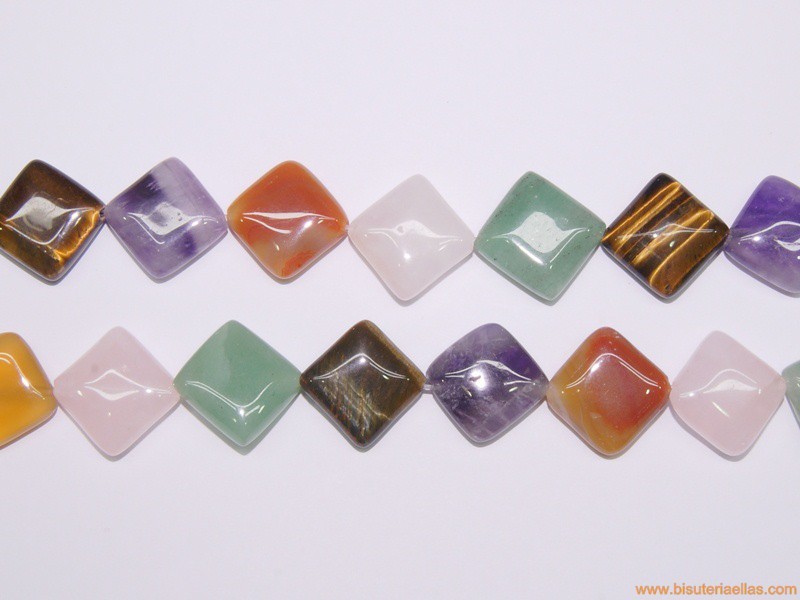 Rombo ágatas variadas 20x20mm