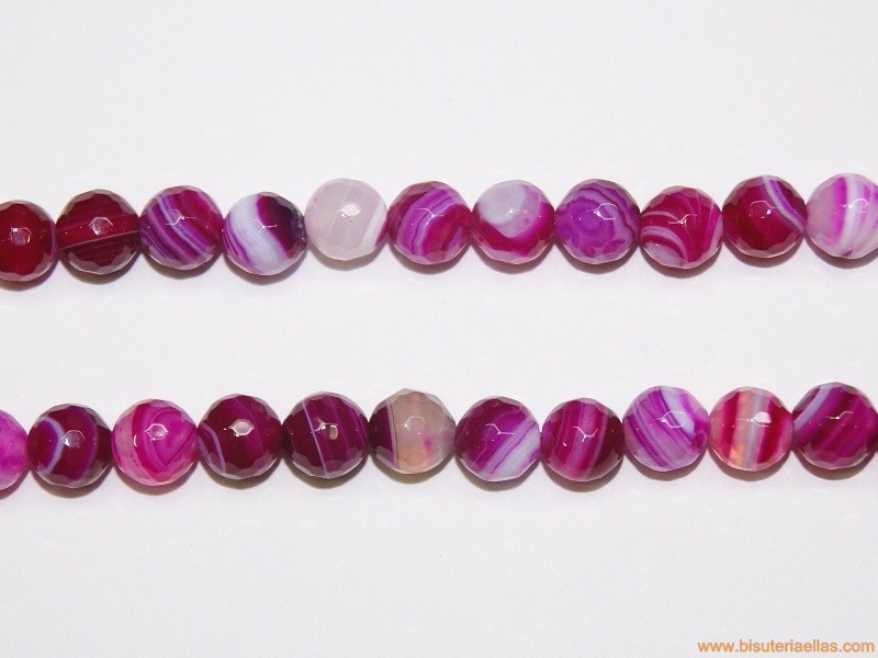 Bola facetada ágata fucsia Ø8mm