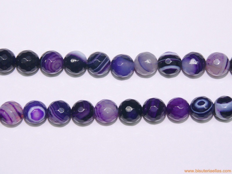 Bola facetada ágata morada Ø8mm