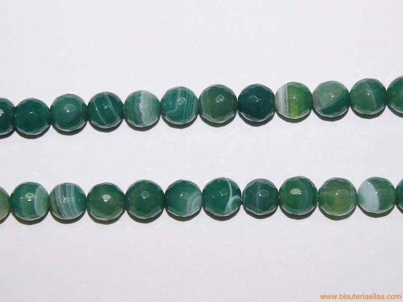 Bola facetada ágata verde Ø8mm