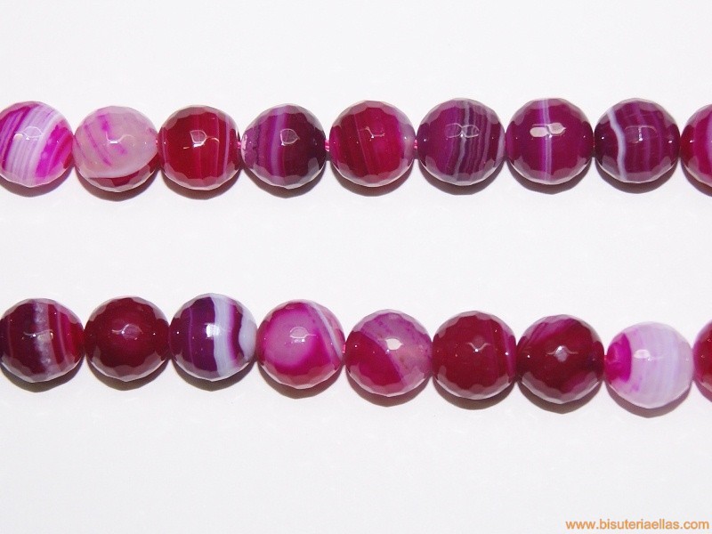 Bola facetada ágata fucsia Ø10mm