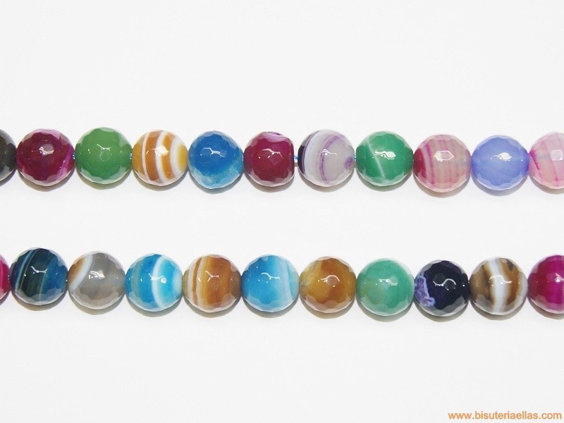 Bola facetada ágatas variadas Ø10mm