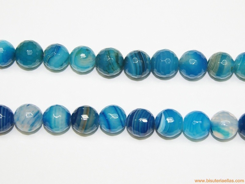 Bola facetada ágata azul Ø12mm