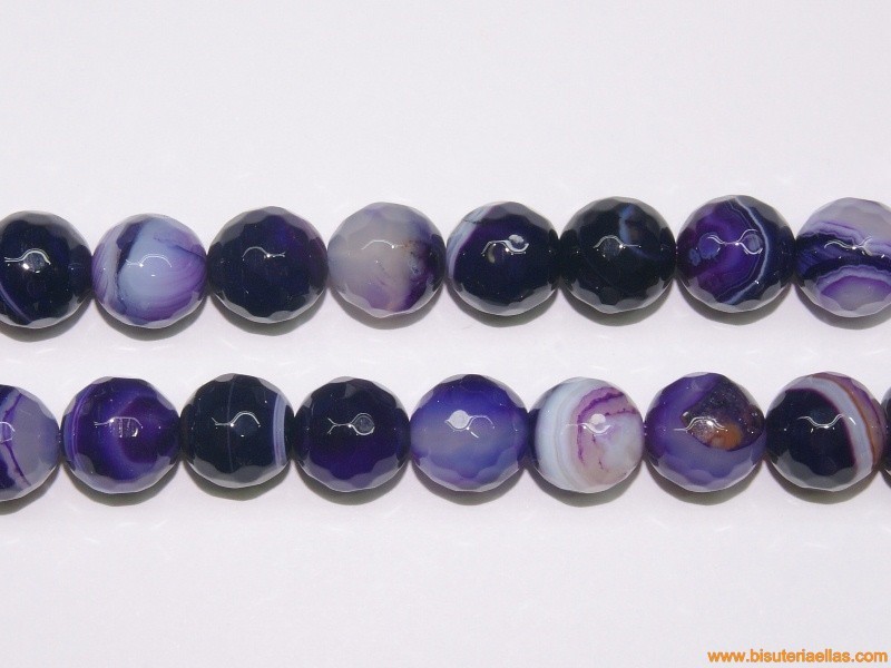 Bola facetada ágata morada Ø12mm