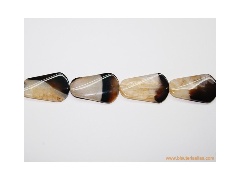 Lágrima ágata blanca-marrón 50x30mm