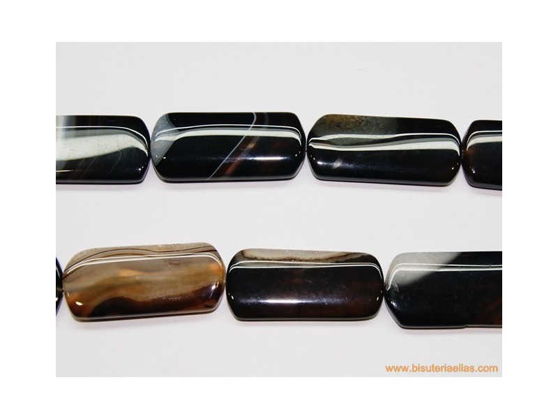 Rectángulo ágata marrón oscuro 50x25mm