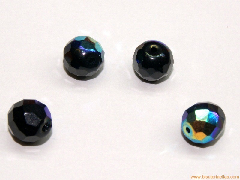 Bola facetada 10mm negro AB