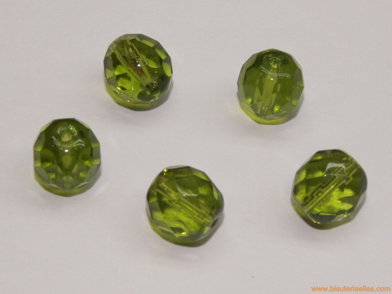 Bola facetada 10mm olivine