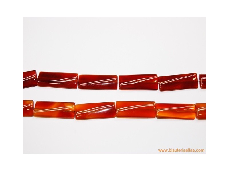 Rectángulo cornalina 45x18mm