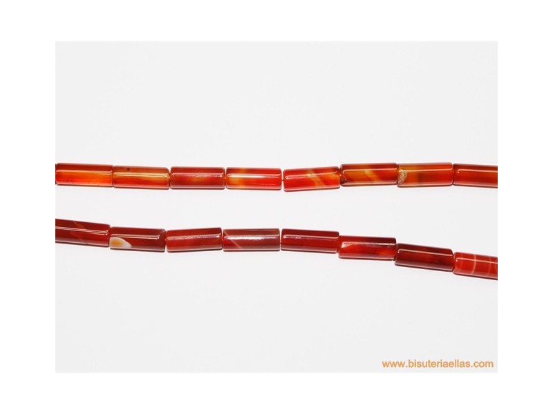 Tubo cornalina 16x6mm